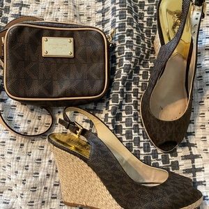 Michael Kors wedge heels  and small hand bag